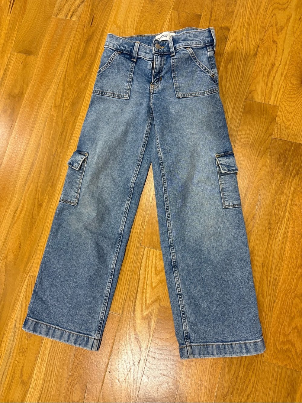 abercrombie kids Blue Cargo Wide-Leg Jeans